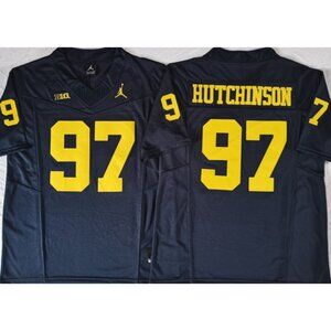 Mens Kids Youths 97 Aidan Hutchinson Blue Stitched Jersey